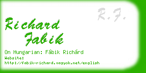 richard fabik business card
