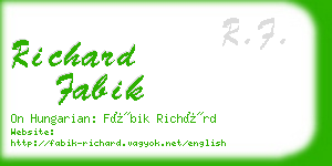 richard fabik business card